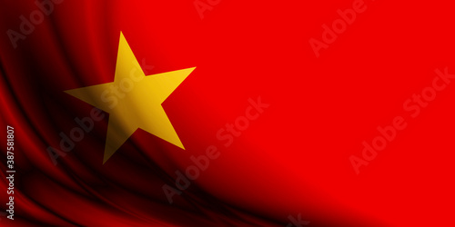 Obraz na plátně Vietnam flag with copy space 3d illustration