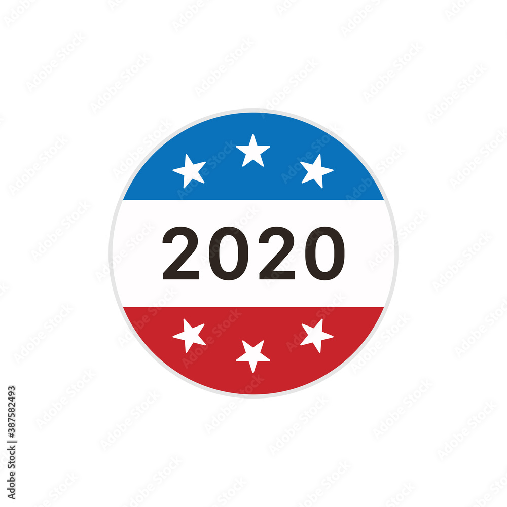 Vote 2020 sticker isolated on white background. Election symbol modern, simple, vector, icon for website design, mobile app, ui. Vector Illustration Vote 2020 sticker isolated on white background. Election symbol modern, simple, vector, icon for website design, mobile app, ui. Vector Illustration
