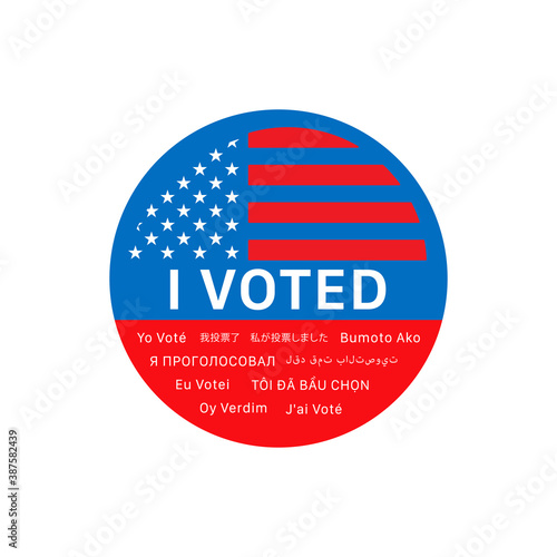 I voted sticker isolated on background. Election button symbol modern, simple, vector, icon for website design, mobile app, ui. Vector Illustration