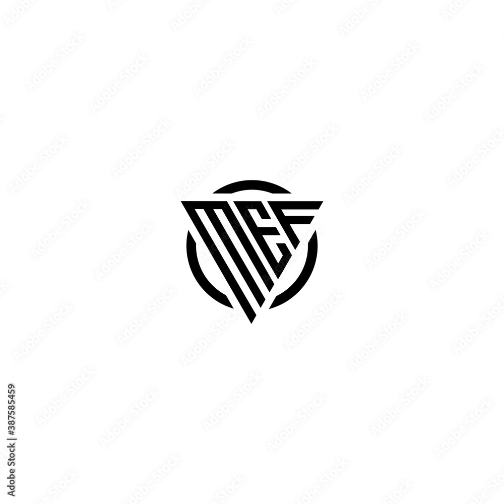 Initial letter MEF triangle monogram clean modern simple logo Initial letter MEF triangle monogram clean modern simple logo