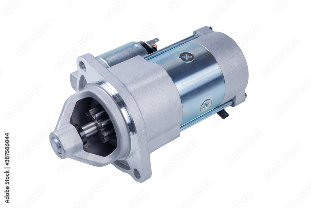 Detail Of Automobile Starter On A White Background Detail Of Automobile Starter On A White Background