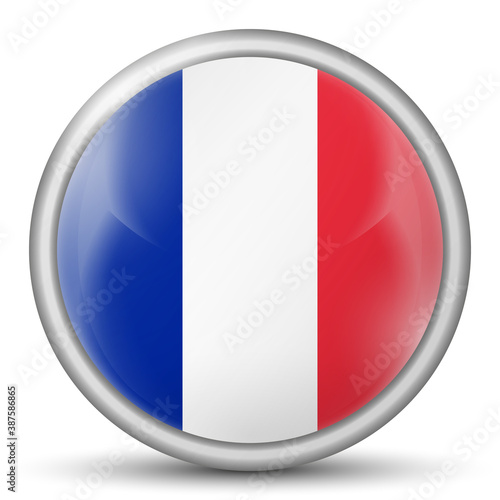 Glass light ball with flag of France. Round sphere, template icon. French national symbol. Glossy realistic ball, 3D abstract vector illustration highlighted on a white background. Big bubble. Free Download Glass light ball with flag of France. Round sphere, template icon. French national symbol. Glossy realistic ball, 3D abstract vector illustration highlighted on a white background. Big bubble. - GFXLoad