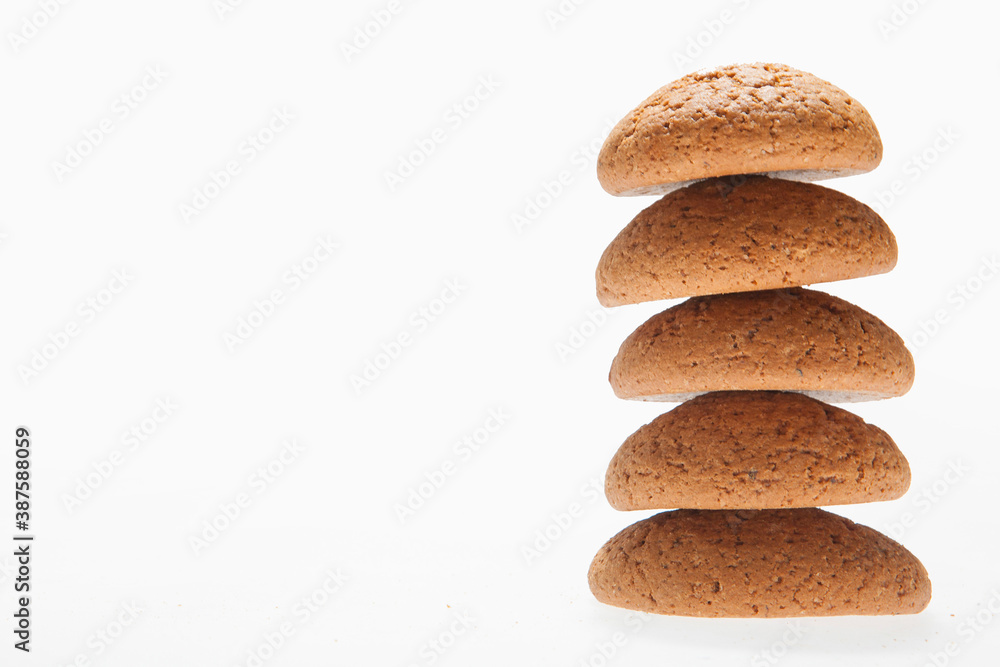 Stack of Oatmeal cookies isolated on the white background Stack of Oatmeal cookies isolated on the white background