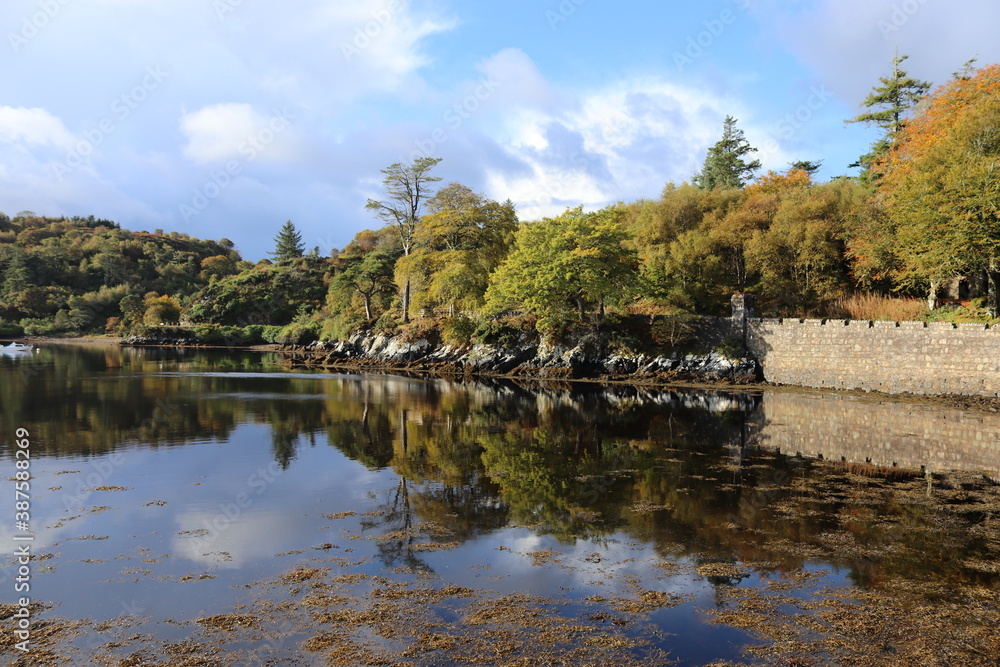 autumn landscape with lake, stornoway, isle of lewis, outer hebrides, scotland