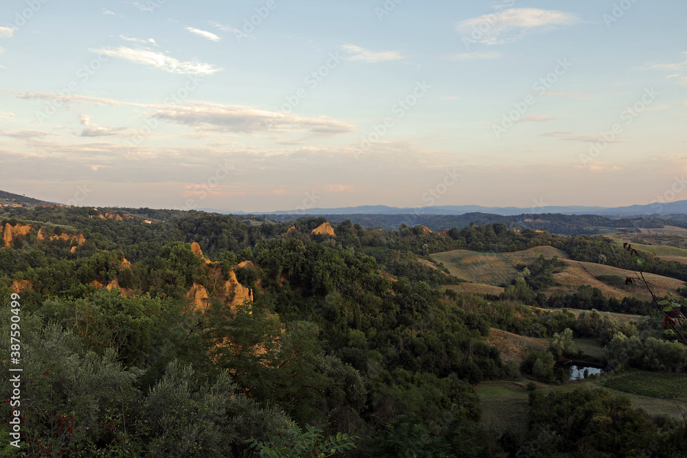 A typical Tuscan hilly landscape within the natural area of the Balze. A typical Tuscan hilly landscape within the natural area of the Balze.