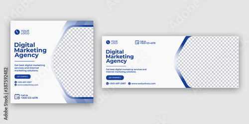 Digital marketing business facebook cover, web banner, social media post