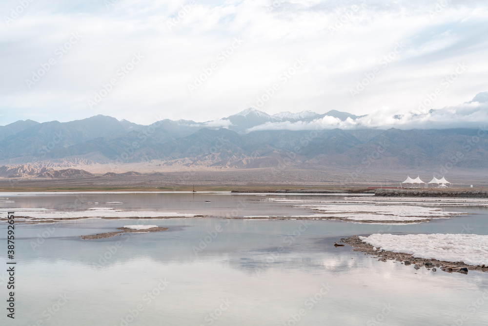 landscape with lake and mountains landscape with lake and mountains