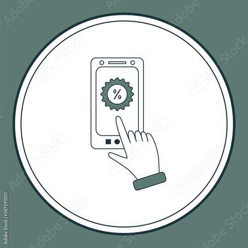 Mobile ordering.Online shopping. Vector icon. Vector illustration
