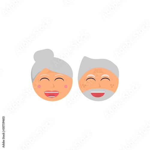 Elderly icon, elderly care logo vector