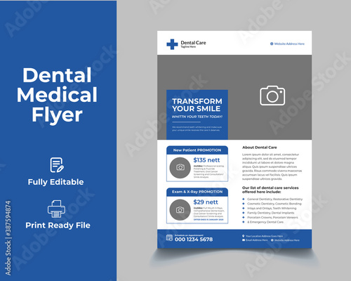 Dental Medical Healthcare Flyer Template Design