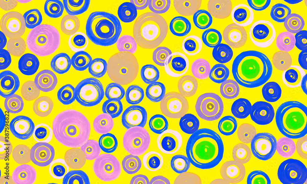 Colorful Circles Pattern. Children Background. 