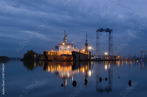 PASSENGER FERRY - Ship in the shipyard under repair dock 