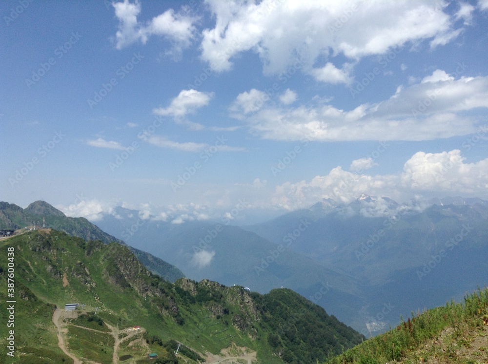 Naklejka premium landscape with clouds