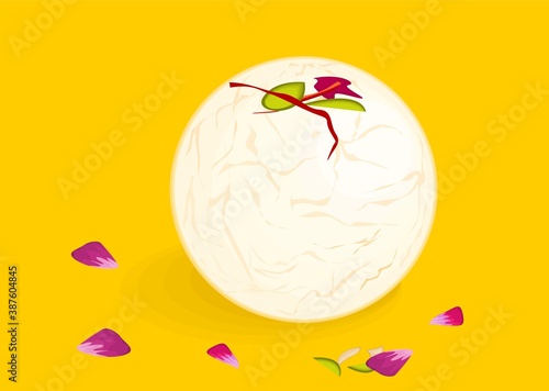 Rasgulla Bengali indian Sweet Dish Food Vector