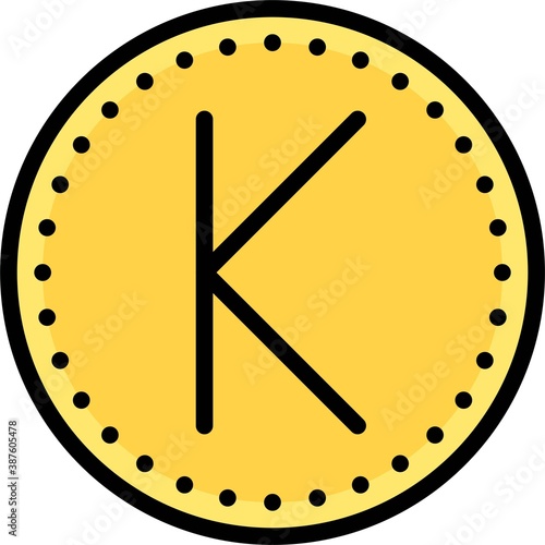 Kyat Kina or Kwacha coin, currency of many countries