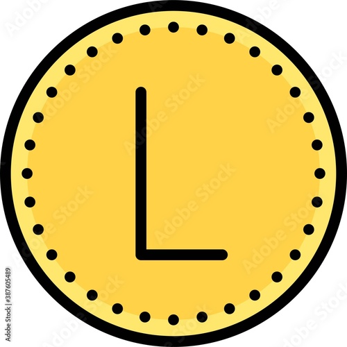 Honduran lempira coin icon, currency of Honduras