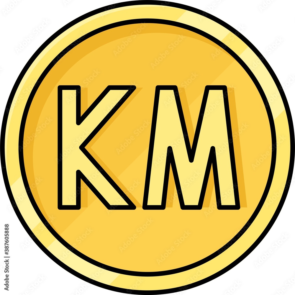 Bosnia and Herzegovina convertible mark coin vector icon Bosnia and Herzegovina convertible mark coin vector icon