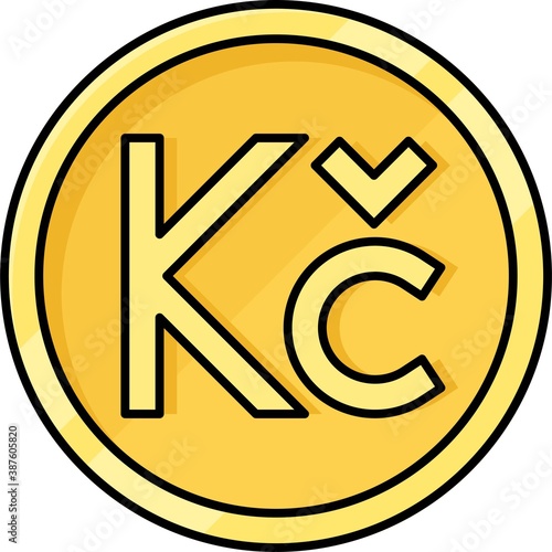 Czech koruna coin, currency of the Czech Republic