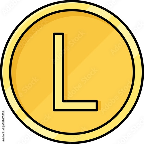 Honduran lempira coin icon, currency of Honduras