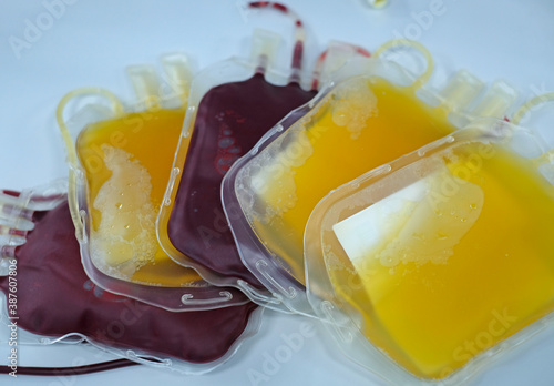 packed red cell (PRC) and fresh frozen plasma (FFP) bags for blood transfusion 