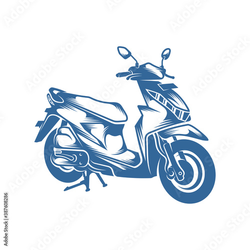 Motorcycle logo design template, scooter matic icon vector design - vehicle icons
