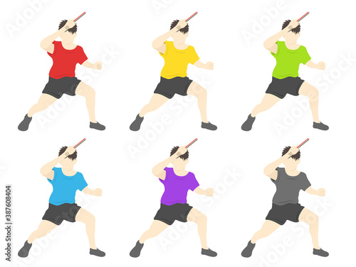 男性の卓球選手のイラスト