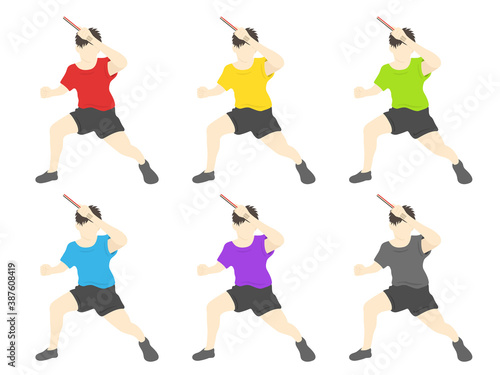 男性の卓球選手のイラスト