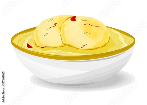 Rasmalai Indian Sweets or Mithai Food Vector