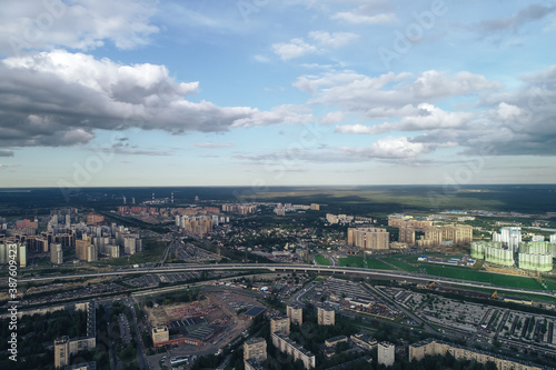 Aerial Townscape of Saint Petersburg City. Kalininsky District © K-VV