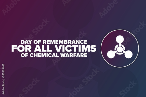 Day of Remembrance for All Victims of Chemical Warfare. Holiday concept. Template for background, banner, card, poster with text inscription. Vector EPS10 illustration.
