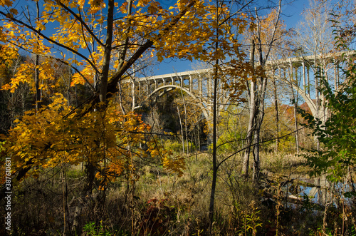 Route 82 Bridge in the Fall Over the Cuyahoga Valley National Park