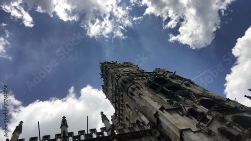View of historic buildings at Marienplatz in Munich, Germany