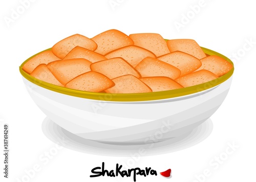 Shankarpali or shakarpara indian Sweet Dish Food Vector