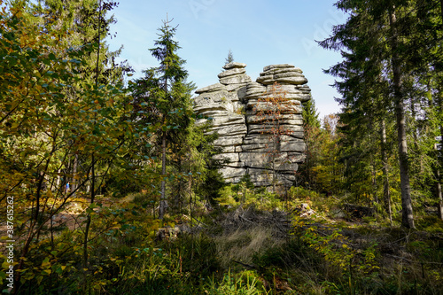 Felsen im Fichtelgebirge Drei Brüder Rudolfstein Granittürme Felsformation photo