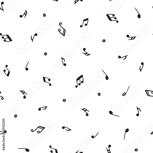Vector Musical Notes Seamless Pattern. Music background.