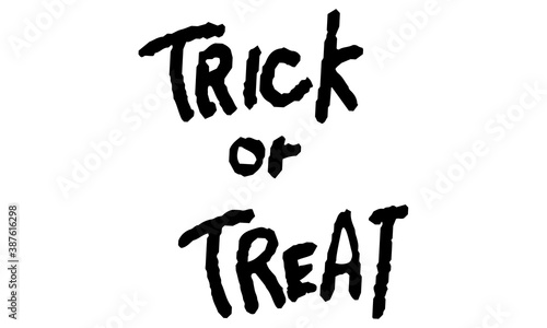 Trick or Treat text handdrown
