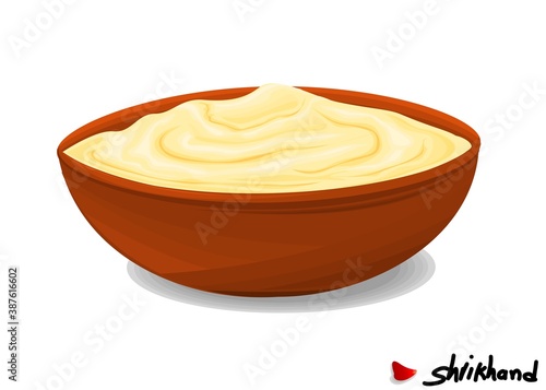 Shrikhand indian Sweet Dish Food Vector