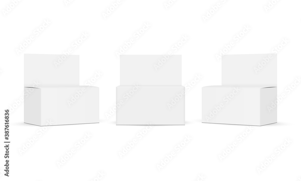 Set of pills boxes isolated on white background. Vector illustration Set of pills boxes isolated on white background. Vector illustration