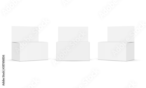 Set of pills boxes isolated on white background. Vector illustration