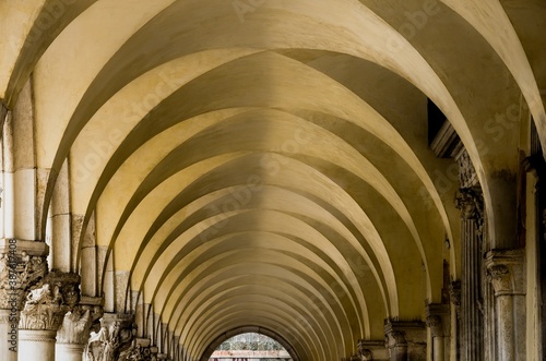 Close up of Doge's Palace or Palazzo Ducale at st mark's square, Venice, Italy.