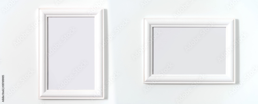 Photo frame portrait in white background Photo frame portrait in white background
