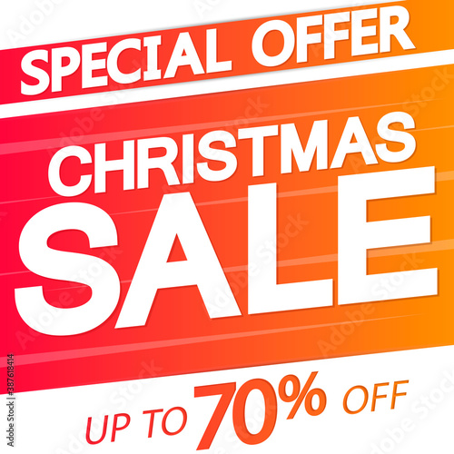 Christmas Sale 70  off  poster design template  special offer  vector illustration