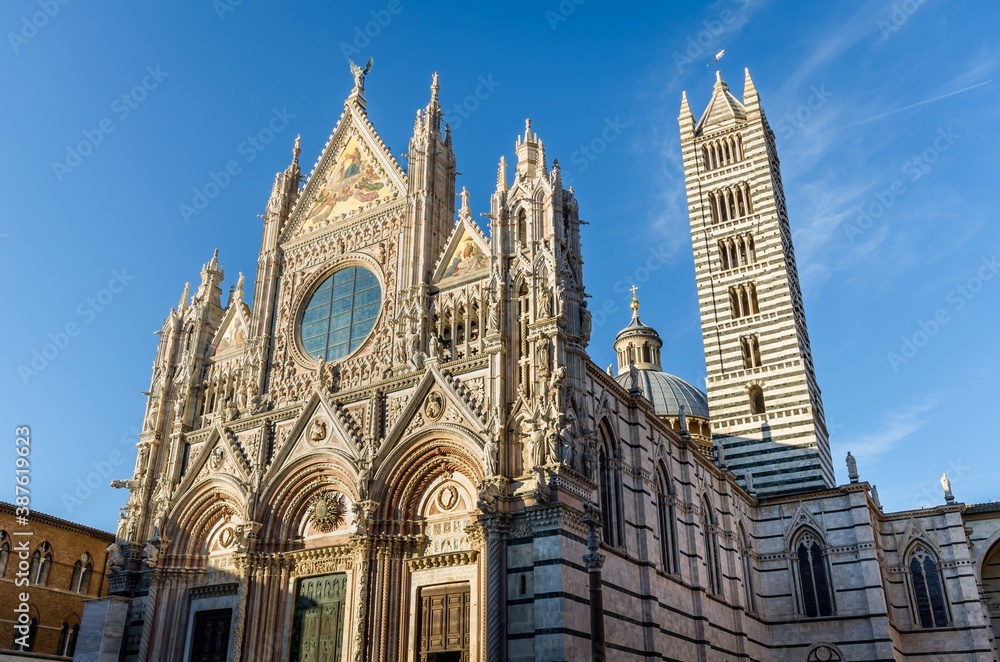Siena Cathedral (Duomo di Siena) is a medieval church. Siena, Italy.
