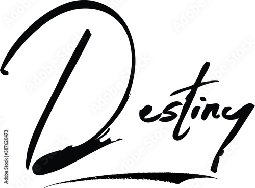 Destiny.-Female Name Modern Brush Calligraphy Cursive Text on White Background