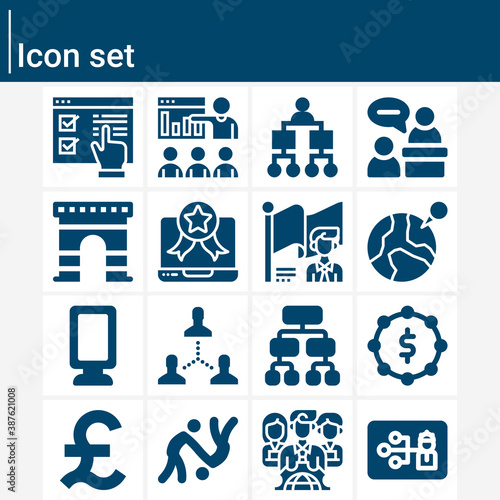 Simple set of superior related filled icons.