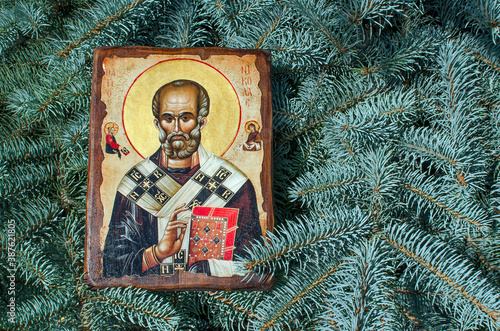 Fotografie UKRAINE, ODESSA REGION, VILLAGE PETRODOLINSKOE – JUNE, 30, 2019: Icon of St
