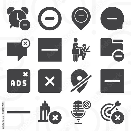 16 pack of unwanted  filled web icons set