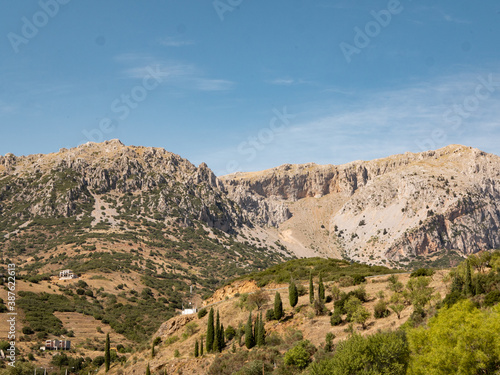 Amazing Greek Mountain Side In Summer On a Clear Day