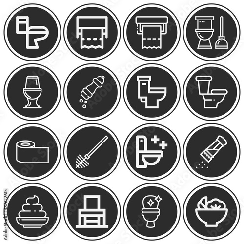 16 pack of dressing  lineal web icons set