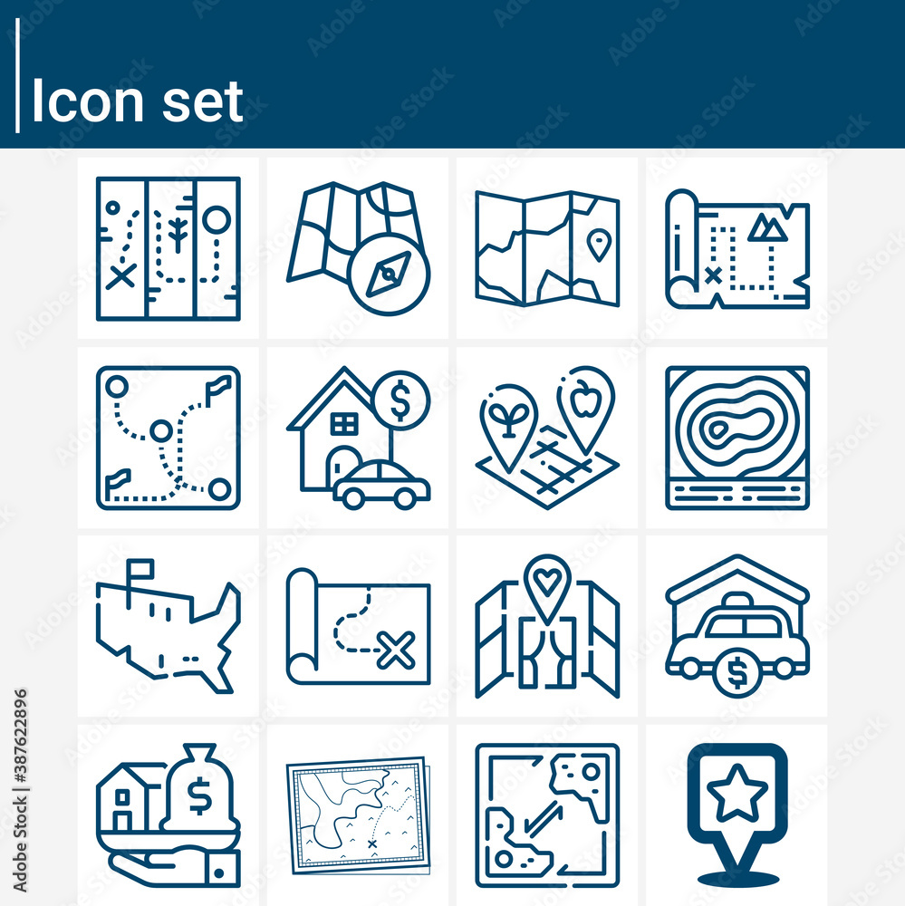 Simple set of properties related lineal icons.
